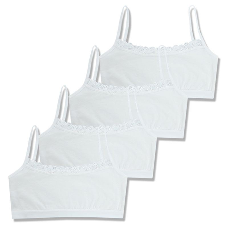 Set 4 Áo lót vải cotton Phối Ren Thời Trang Mùa Hè Cho Bé Gái