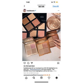 [Sale 50%] Bảng highlight Huda Glow Obsessions màu Light