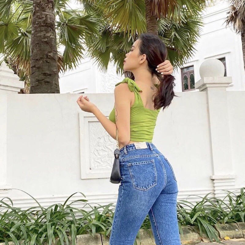 Áo croptop thun dây bản cột vai