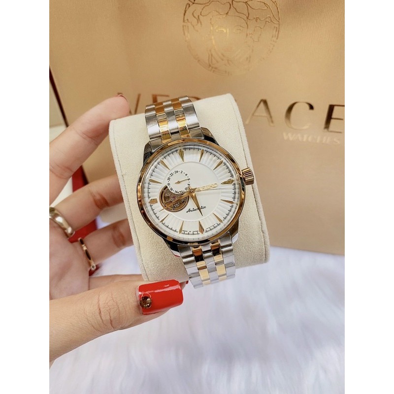 Đồng hồ nam seiko máy cơ kính mo dây thép size 40mm