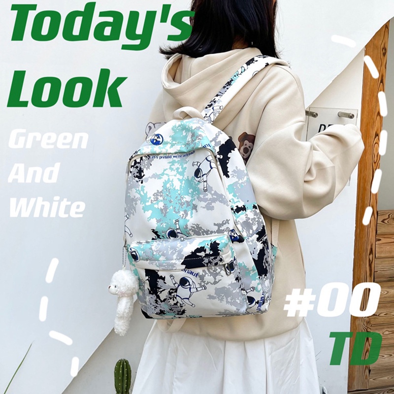 Ba lô đi học YADOU in họa tiết graffiti phong cách Hàn Quốc thời trang