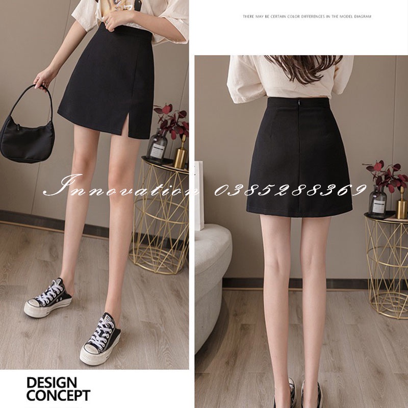 Váy ngắn dáng chữ A xẻ đùi tinh tế có quần chống lộ TA-209 (Form nhỏ)