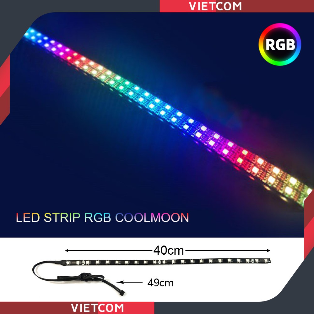 Dây Led RGB Coolmoon - Phiên bản từ tính dài 40cm - Đồng bộ Hub Coolmoon