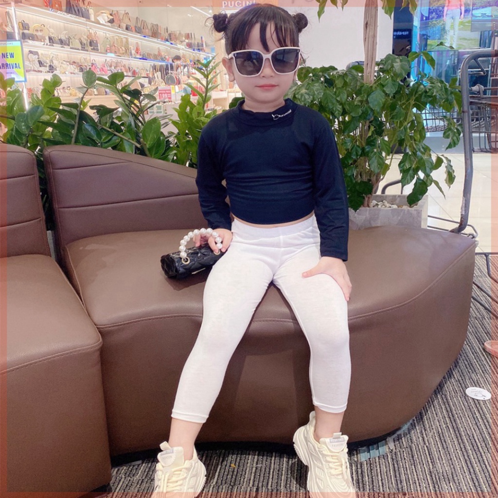 Quần leggings dài cho bé gái vải cotton spandex mềm mịn cực thoải mái và sang chảnh LILIKIDS QCD15