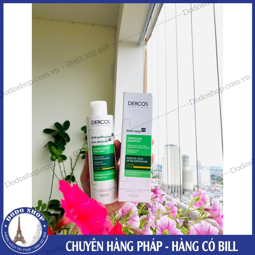 Dầu gội Vichy Dercos Cheveux Secs 200ml dành cho tóc khô, gàu và ngứa_Dodoshop.com.vn