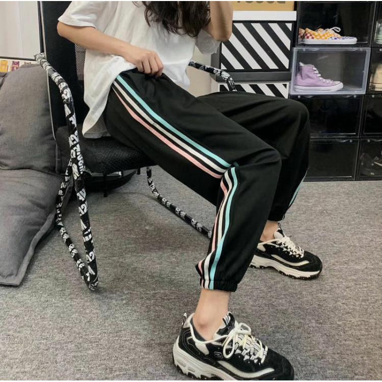 [Mã WASKT410K giảm 10K đơn 50K] Quần JOGGER 3 LINE color phong rộng bo gấu sẵn 2 màu cực ngầu chất thun giá siêu rẻ