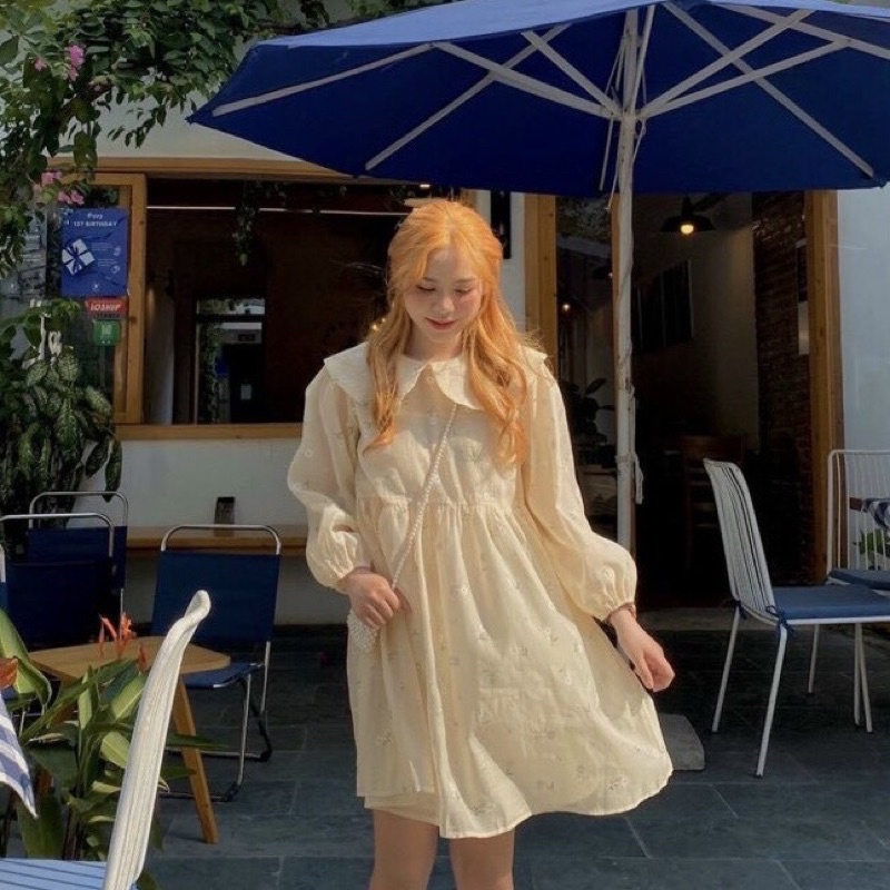 ĐẦM BABYDOLL CỔ SEN