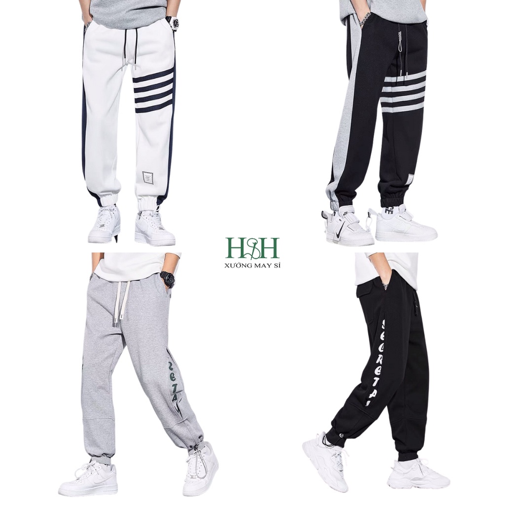 Quần jogger nam nữ, quần dài chất liệu nỉ cao cấp phong cách trẻ trung H&amp;H