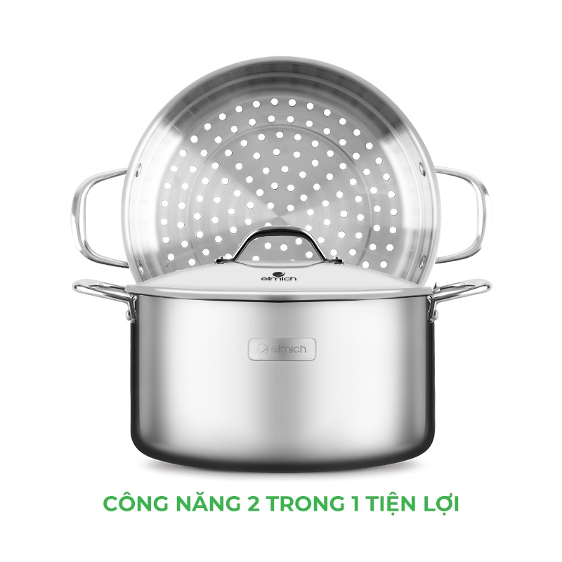 Nồi hấp đa năng inox liền khối Elmich Trimax CZ EL-3831 size 28cm