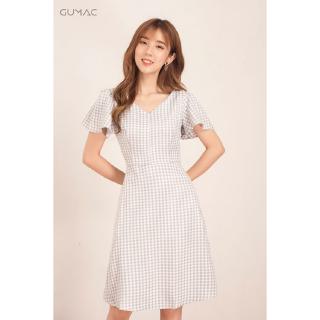 Đầm caro tay loe DA538 GUMAC