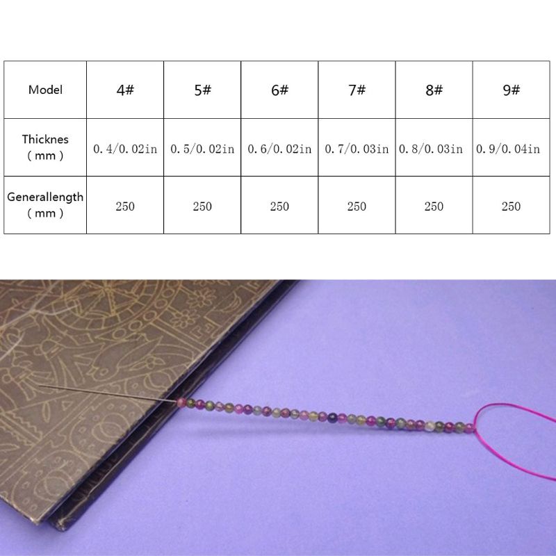Kim Xỏ Hạt Bằng Thép Không Gỉ Cho Hạt Thủy Tinh