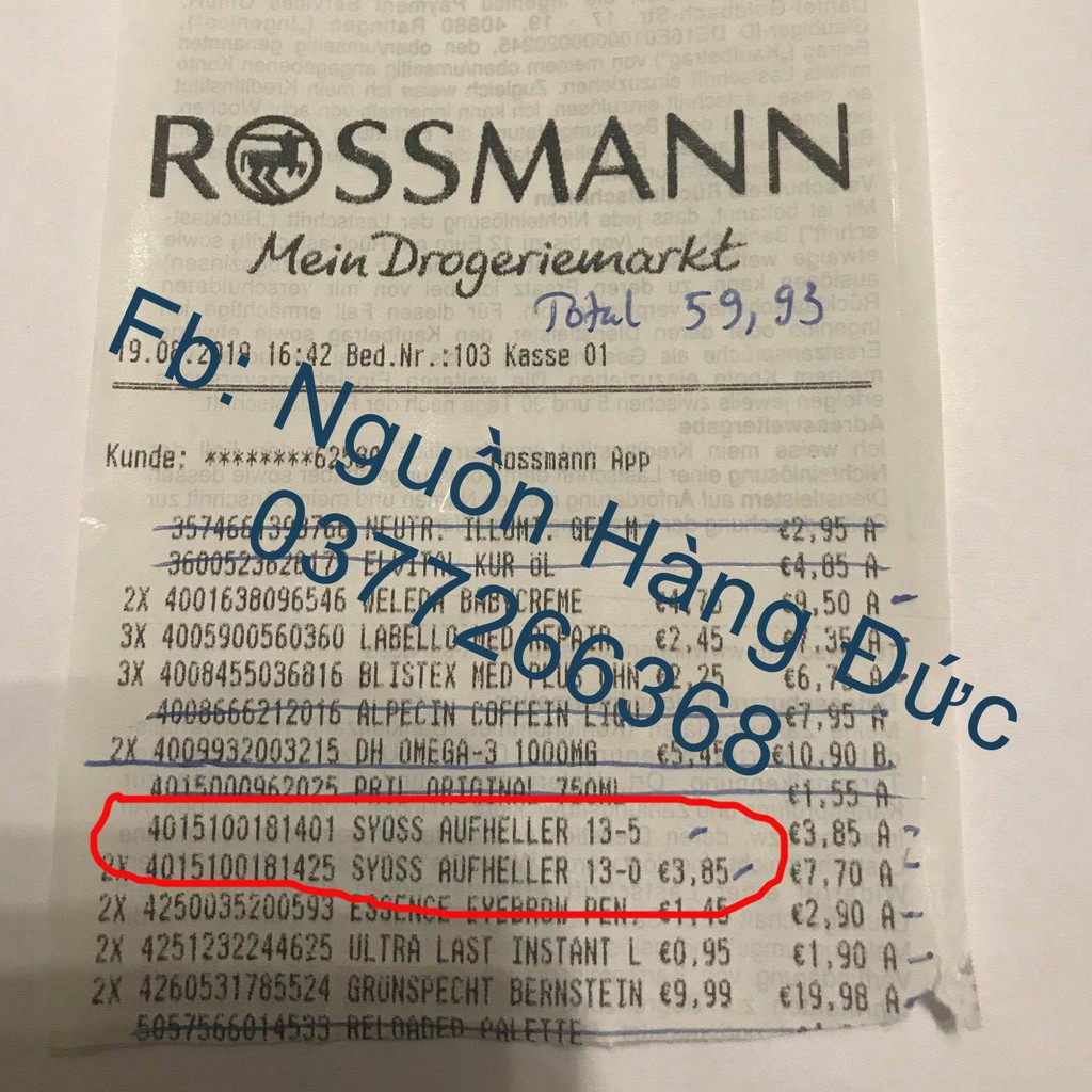 Tẩy tóc syoss Đức 13-0 AUFHELLER [Bill kèm Feedback]  nhuộm tóc - Nguồn hàng Đức