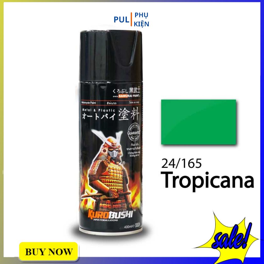 Sơn samurai màu xanh lá tropicana 24/165 làm mới đẹp xe bám tốt chống gỉ sét hàng chính hãng