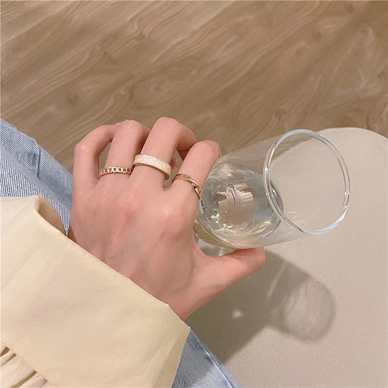 Bộ Nhẫn Đeo Ngón Tay Thiết Kế Dạng Mở Thời Trang Cho Nữ