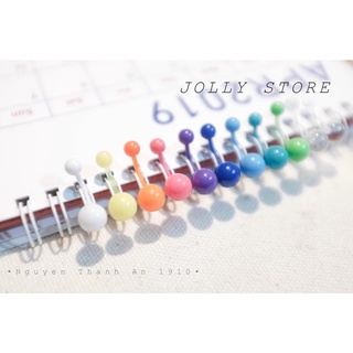  Khuyên rốn nhựa sinh học nhiều màu sắc JOLLY không gây kích ứng da xỏ khuyên Piercing 