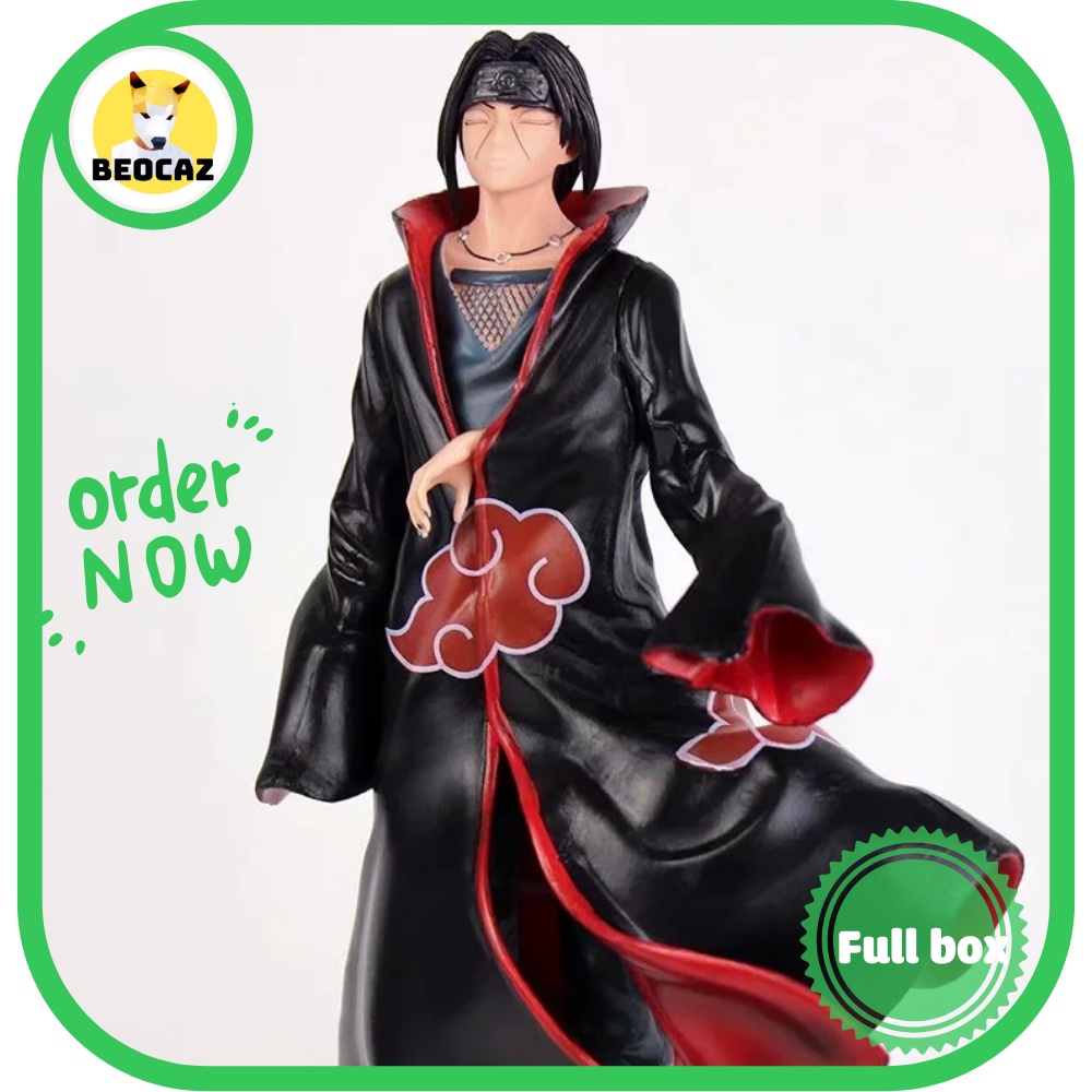 Mô hình Uchiha Itachi Akatsuki có đế quạ màu tím xanh lửa đỏ đen mẫu to 36cm đồ chơi trưng bày Naruto Beocaz