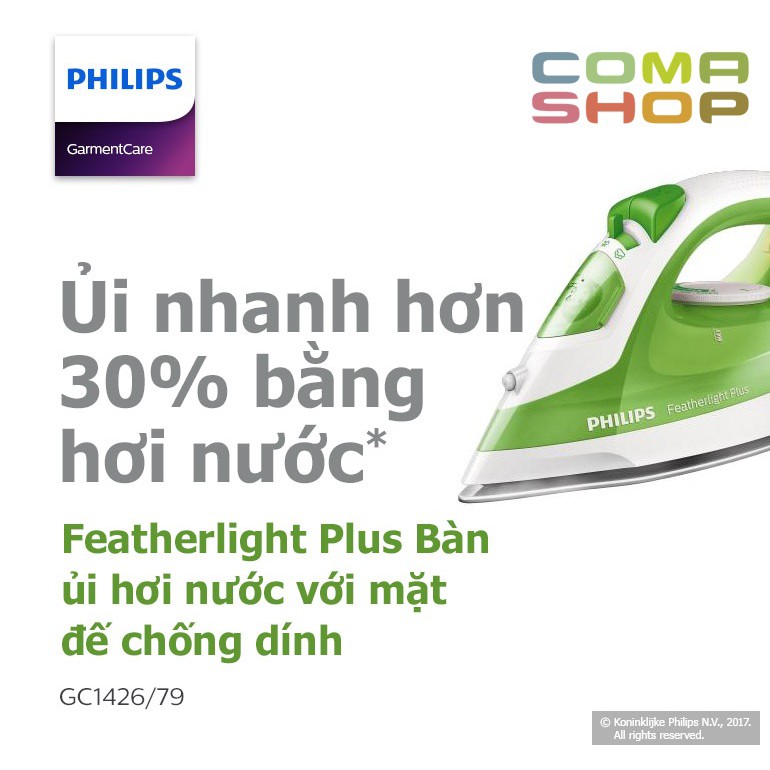 GC1426 - BÀN ỦI / BÀN LÀ HƠI NƯỚC PHILIPS 1400W - BẢO HÀNH CHÍNH HÃNG 24 THÁNG TOÀN QUỐC