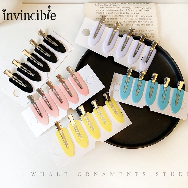 [Hàng mới về] Set 4 kẹp cố định tóc mái tạo kiểu phong cách Hàn Quốc thời trang tùy chọn màu sắc dành cho nữ