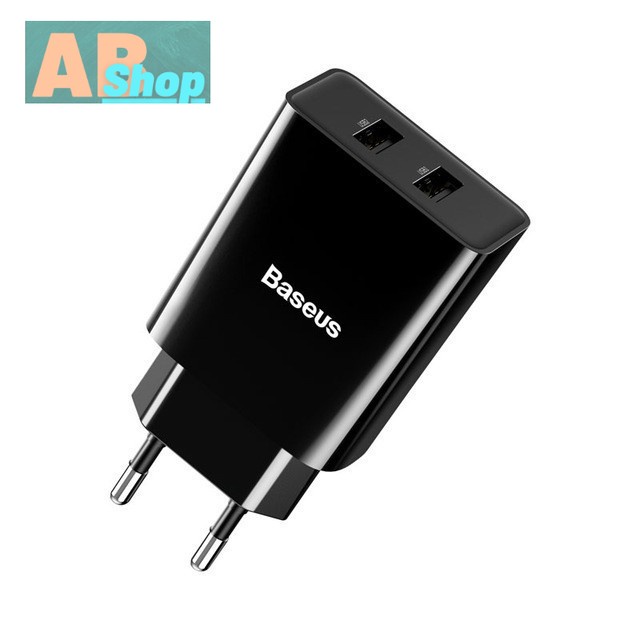 Cốc sạc BASEUS mini 2 cổng USB 10.5W 5V 2A cho iPhone 11 Pro X 8 7 Plus Xs Max Samsung Xiaomi - Hàng chính hãng