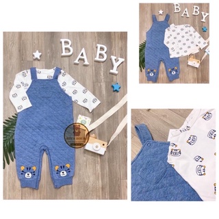 Set yếm+áo thun little me sz 9/12m