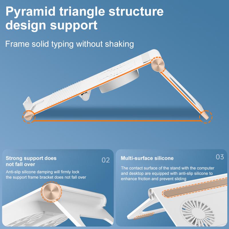 Giá đỡ quạt tản nhiệt HDOORLINK siêu mỏng tùy chỉnh kèm sạc USB tiện dụng thích hợp cho Laptop / máy tính