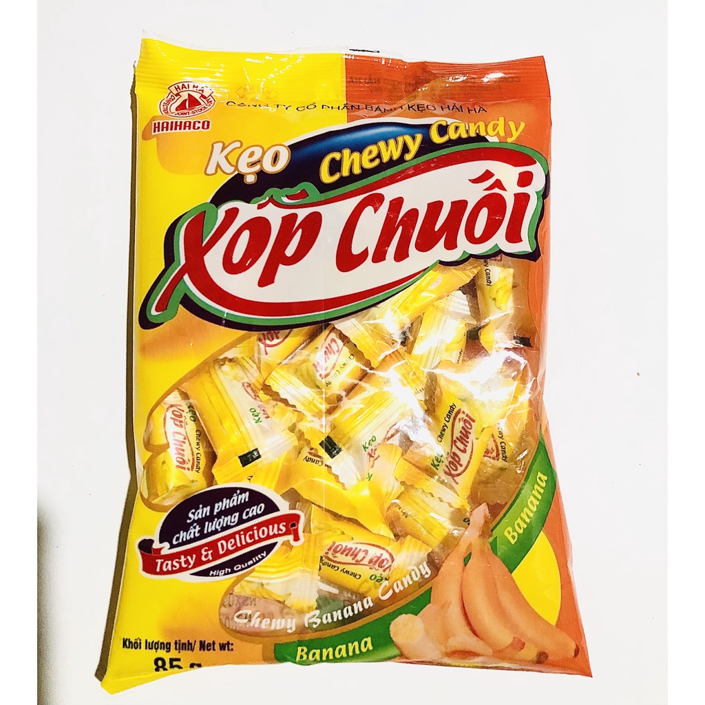 Kẹo chew xốp chuối Hải Hà 28 viên mùi thơm hấp dẫn ăn mãi không chán