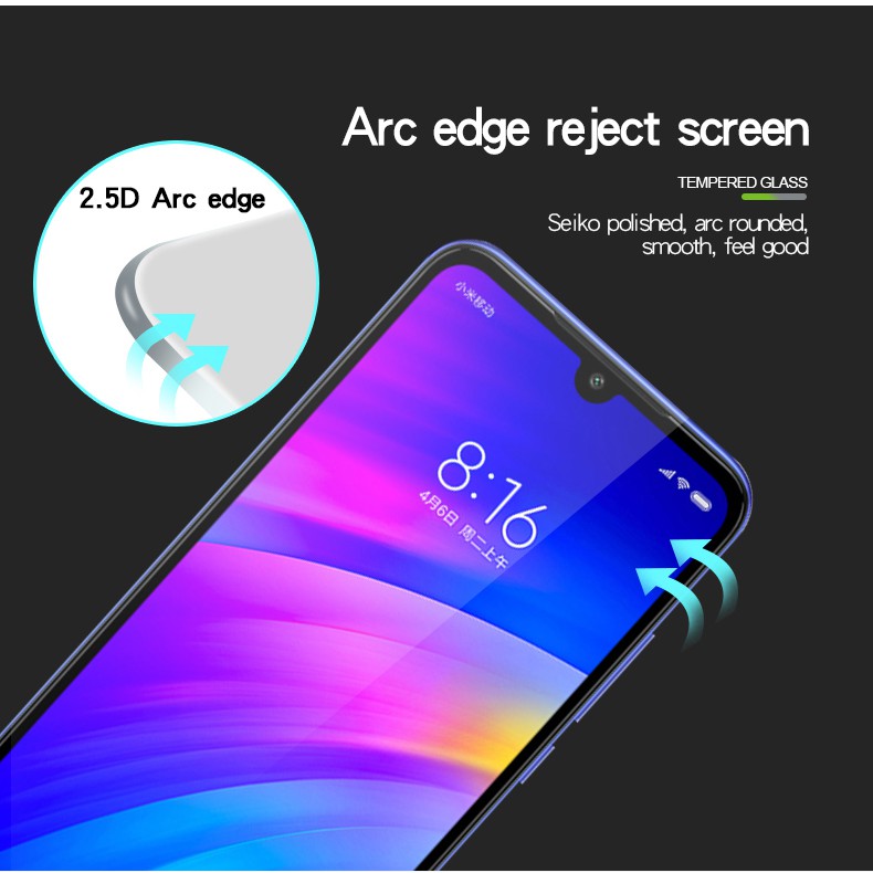 Kính cường lực bảo vệ màn hình cho Xiaomi Redmi Note 7 6 5 Pro 7 5plus mi 6 8 9 A1 6X A2 Lite