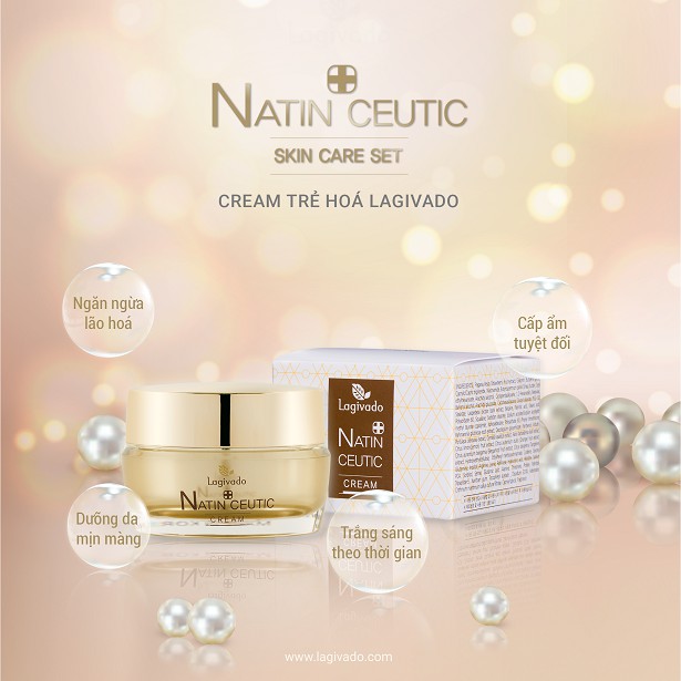 Kem dưỡng ẩm trắng sáng da mặt chống lão hóa, giảm nám tàn nhang NATIN CEUTIC CREAM 50 gram - Buysales