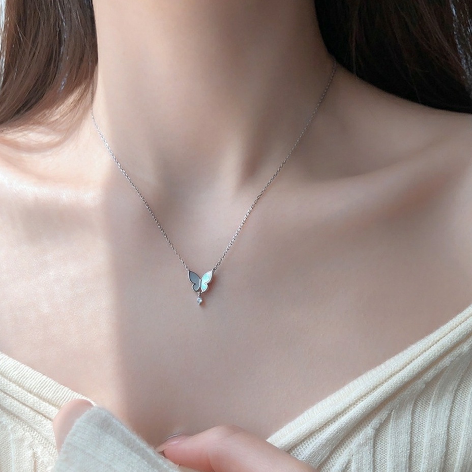 Dây chuyền Bạc ý 925 bươm bướm vòng cổ nữ