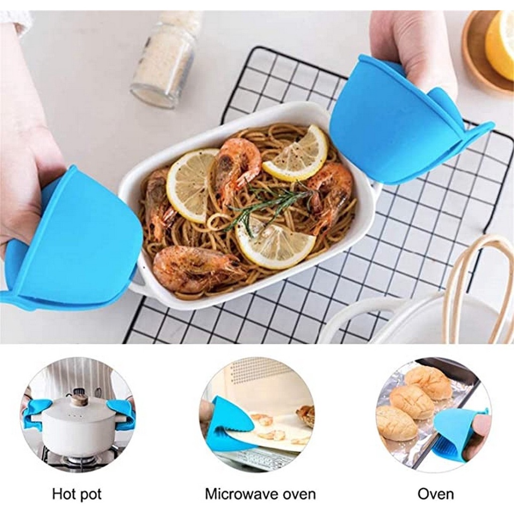 Bộ 2 Miếng nhấc nồi silicon chịu nhiệt cao có móc treo - Dụng cụ bắc nồi chống nóng Đa Năng