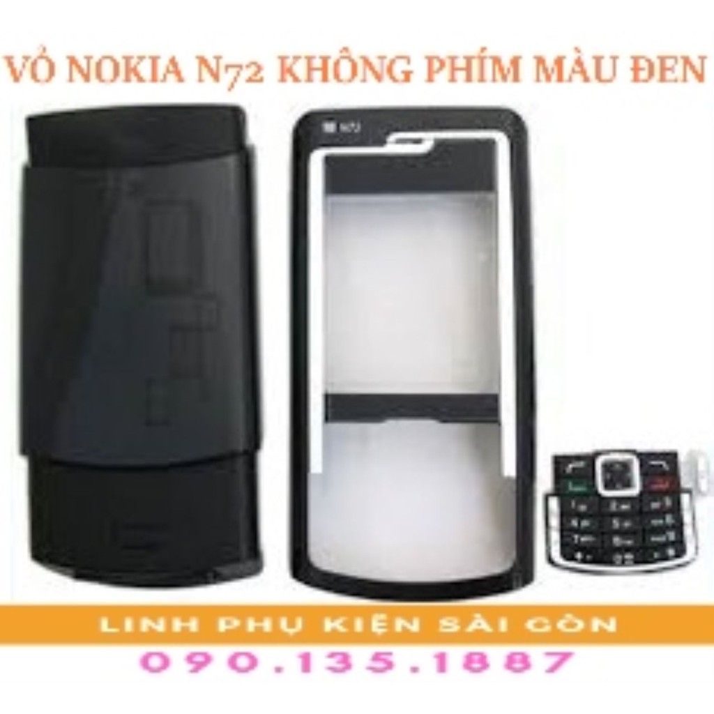 VỎ NOKIA N72 KHÔNG PHÍM MÀU ĐEN