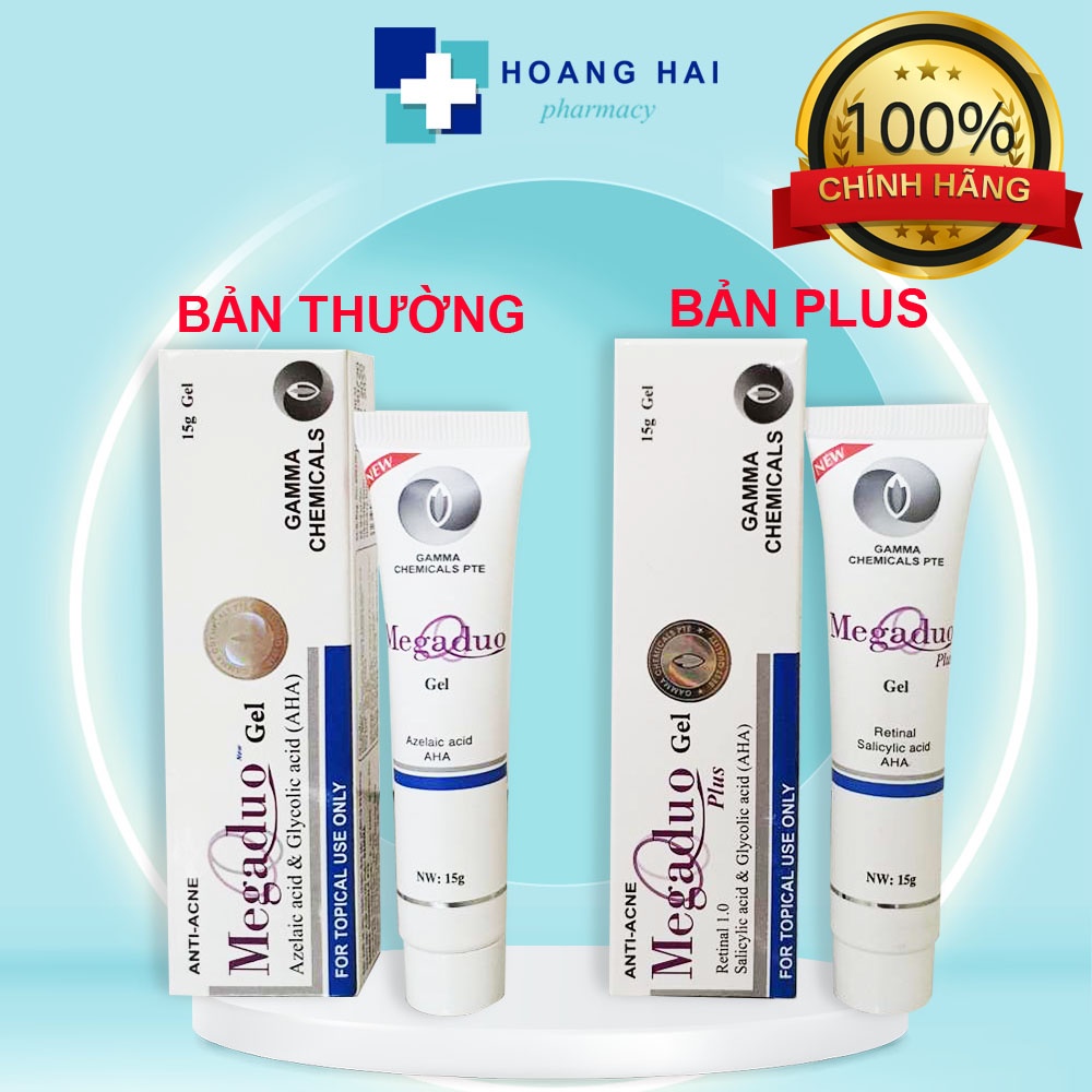 MEGADUO Gel 15g - bản AHA và Plus Retinal 1.0 gel thoa mụn