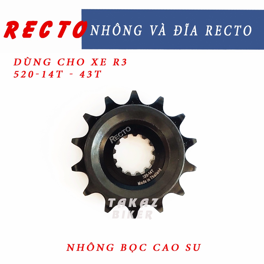 B4  Sên Nhông Đĩa Motor Recto và Sên Phốt 520RV ORing Vàng DID Dùng Cho Xe Yamaha R3