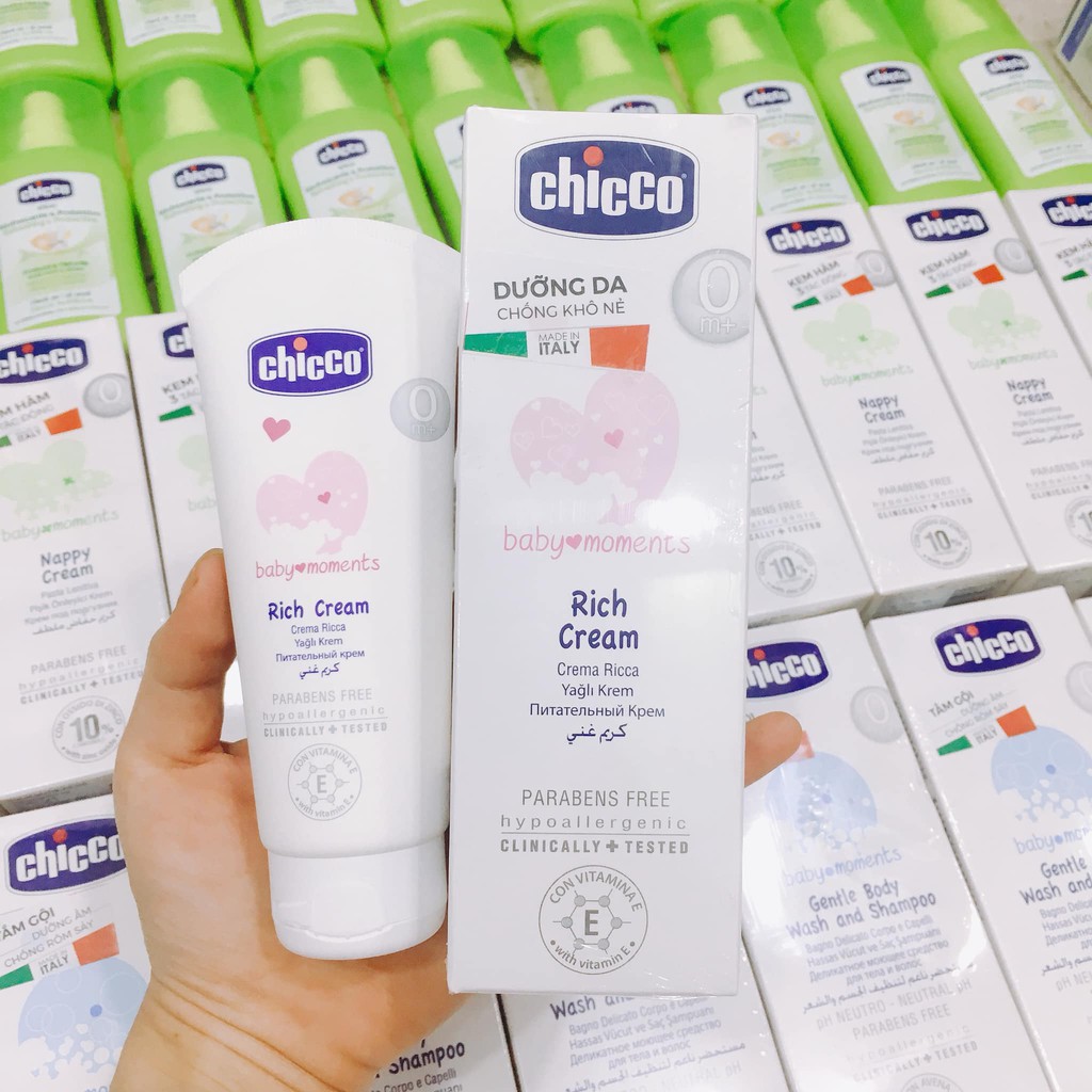 Kem dưỡng ẩm chứa Omega và vitamin E Chicco 100ml