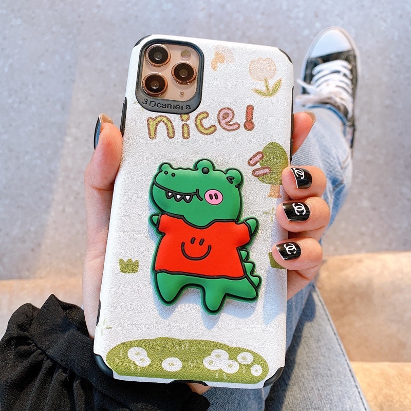 Ốp Lưng Da IMD Hình Nổi Crocodile