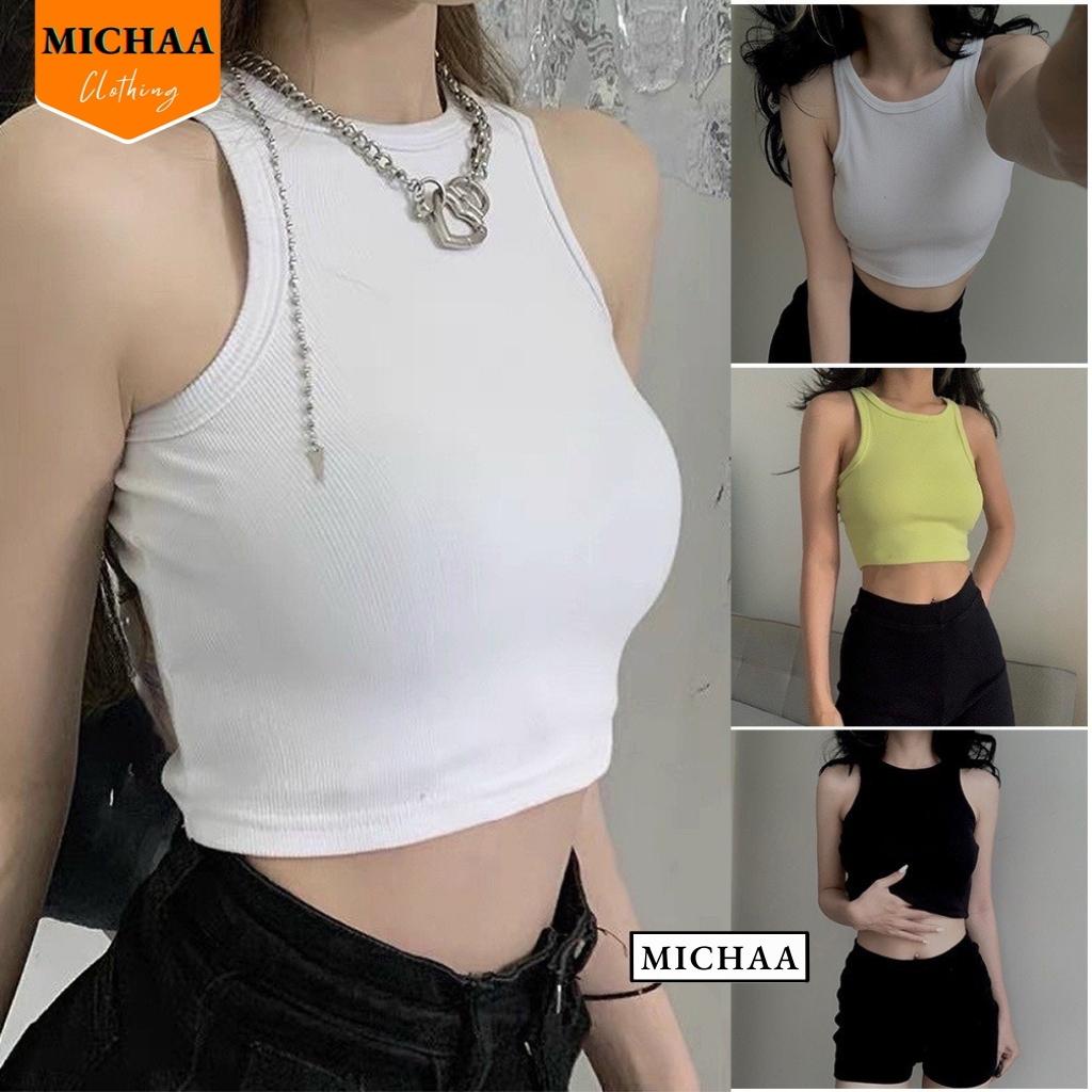 Áo Croptop Ba Lỗ NGƯỢC Nữ Ôm Body Trơn Chất Thun Gân Dày Tốt, Áo thun 3 lỗ nữ Basic Ulzzang - MICHAA | BigBuy360 - bigbuy360.vn