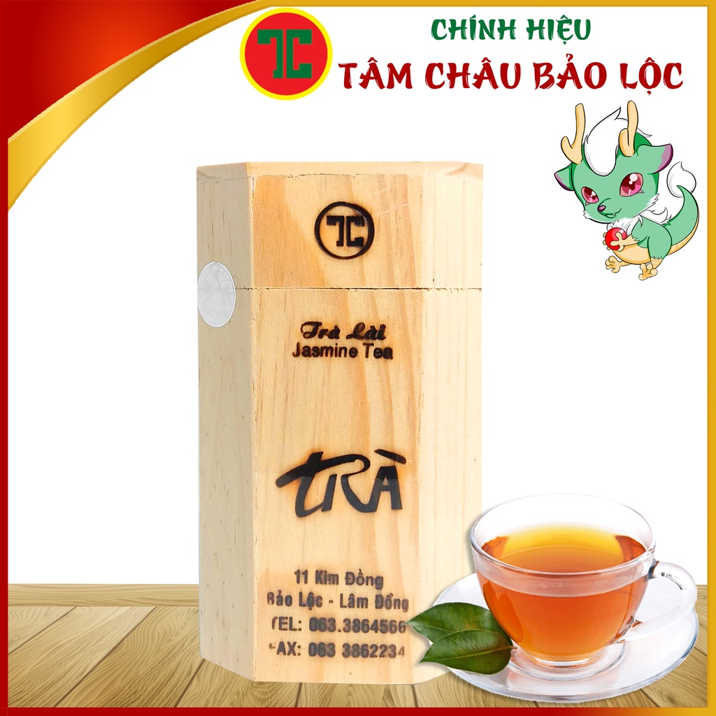 Trà Lài Cao Cấp Hộp Gỗ 100G Chính hiệu TÂM CHÂU BẢO LỘC