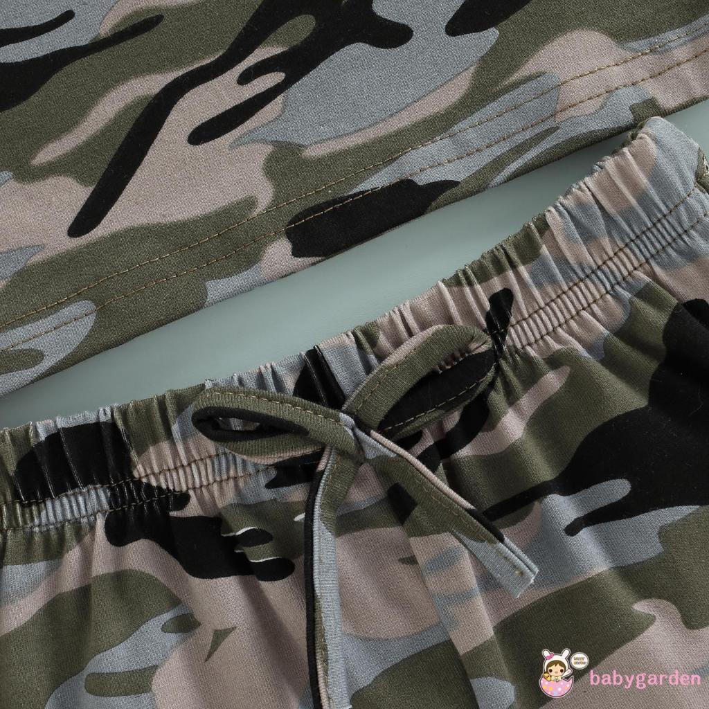 Set Áo Hoodie Không Tay + Quần Short Rằn Ri Cho Bé Trai 9 Tháng Tuổi-4 Tuổi