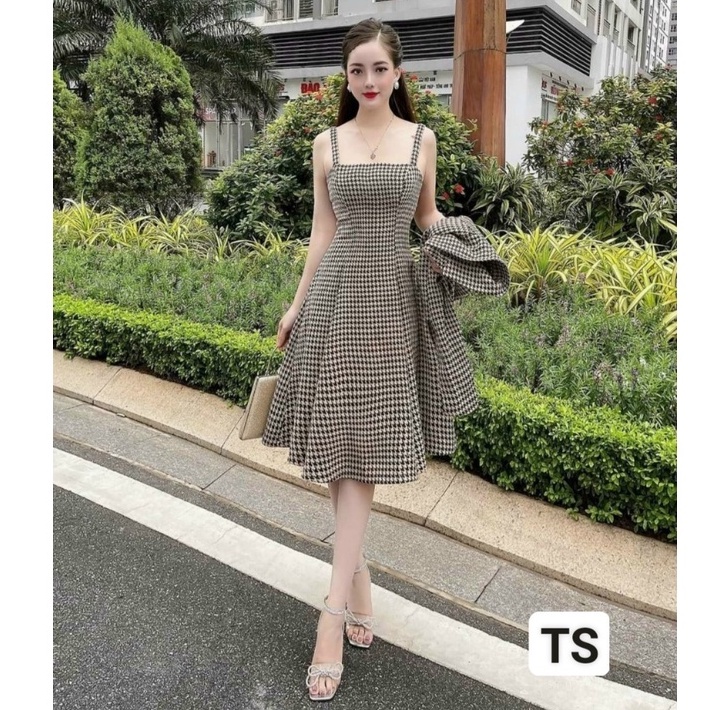 Váy thiết kế xoè nữ,set dạ ziczac cao cấp trẻ trung phong cách hàn quốc | BigBuy360 - bigbuy360.vn