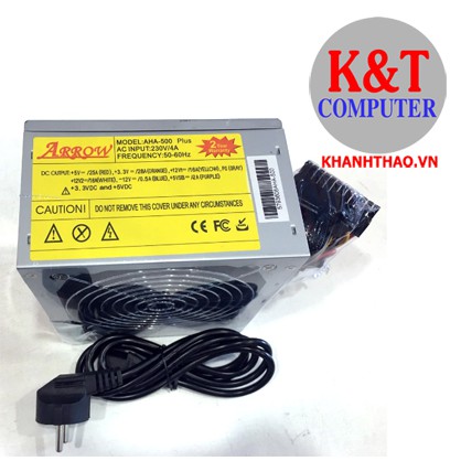 [Mã ELFLASH5 giảm 20K đơn 50K] NGUỒN MÁY TÍNH-POWER 500W ARROW FAN 12Cm- TẶNG DÂY NGUỒN