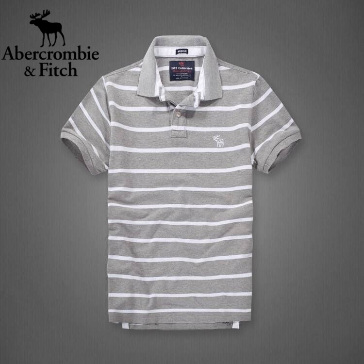 ABERCROMBIE & FITCH áo polo Tay Ngắn Màu Trơn Thời Trang Dành Cho Nam