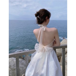 váy 2 dây thắt nơ voan
