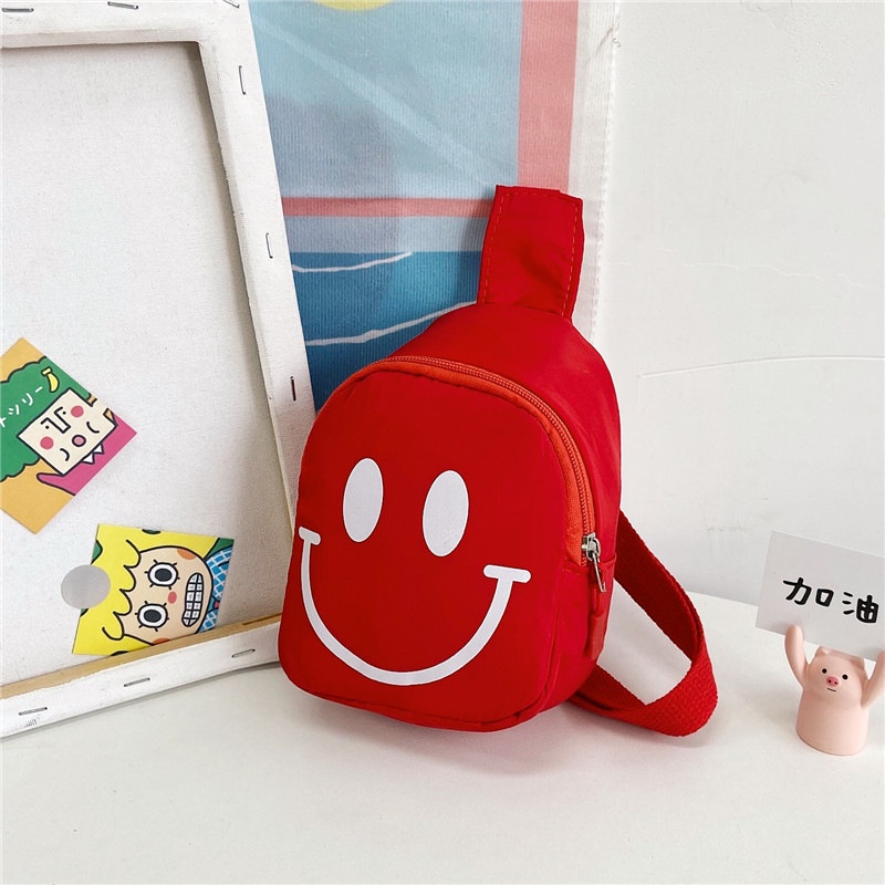 Túi Đeo Chéo Ngực Hình Mặt Cười Dễ Thương Thời Trang Cho Bé Trai Bé Gái