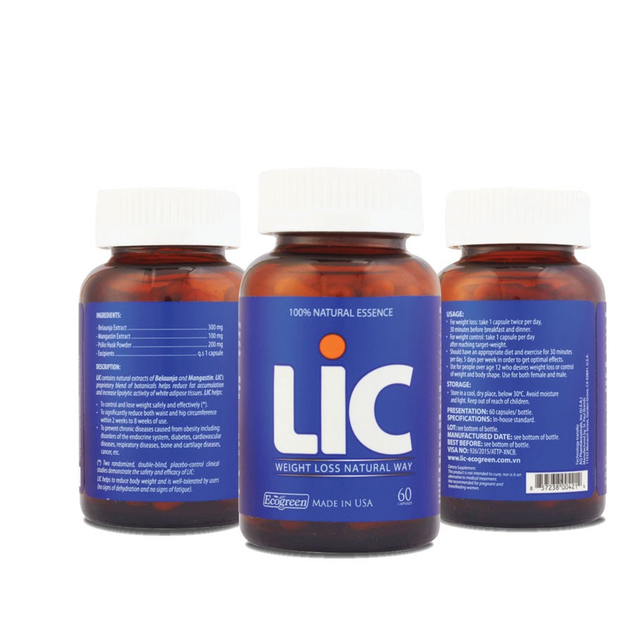 Viên uống giảm cân Lic hộp 60 viên - Healthy Pharmacy