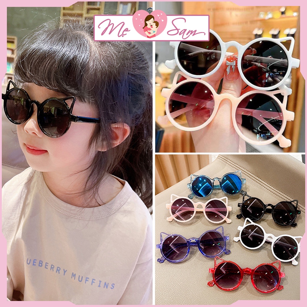 Kính mát hình tai mèo chống tia UV cho bé 2-12 tuổi thời trang cute Shop Mẹ Sam