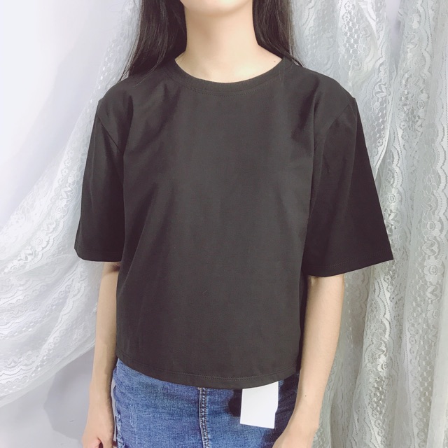 Áo thun nữ form rộng croptop tay ngắn nhiều màu CRA001