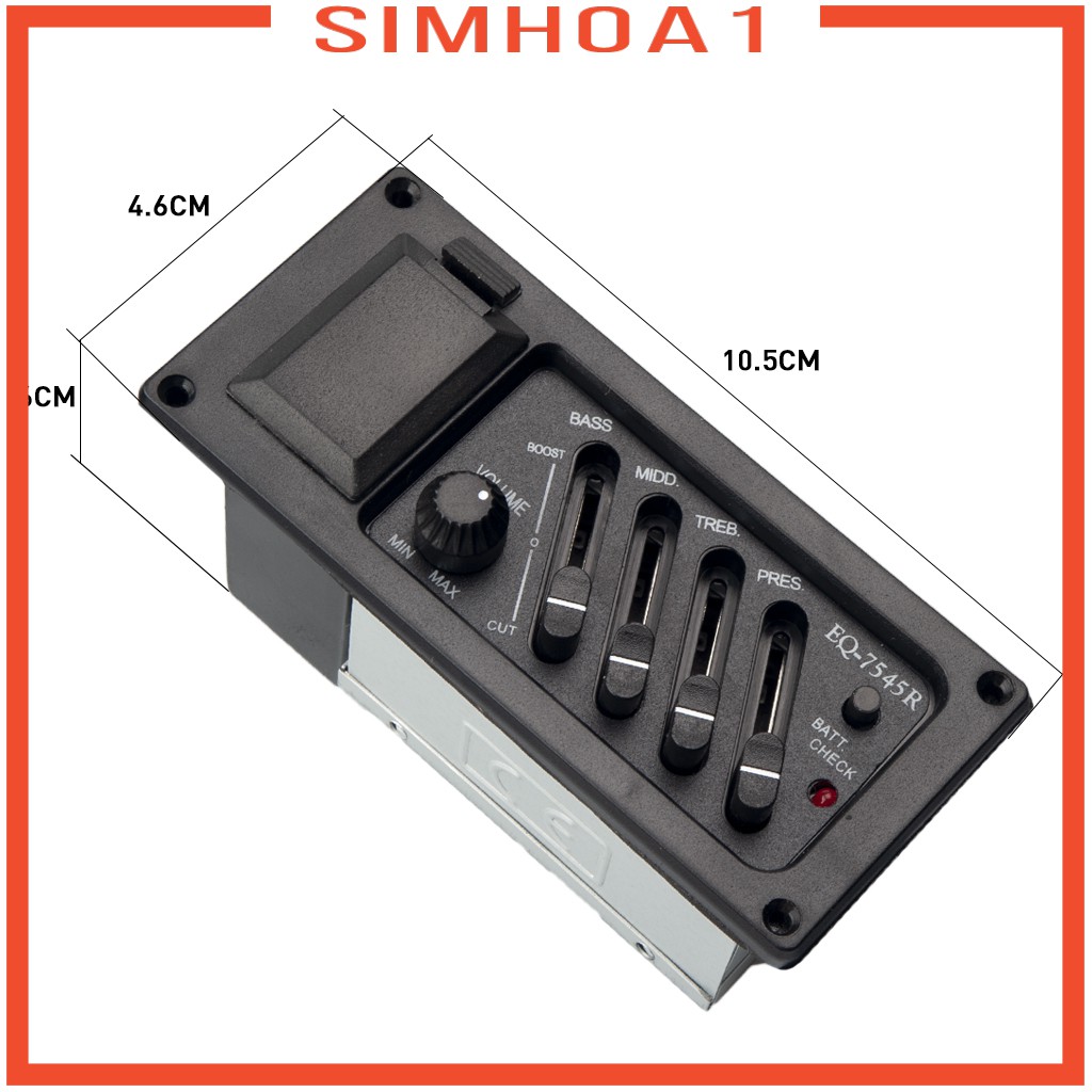 [Simhoa1] Đàn Guitar Dân Gian 545R 4 Băng EQ Equalizer Piezo Pickup Tuner Amplifier Phần