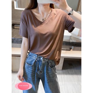 Áo phông  cổ tim đẹp Ảnh thật