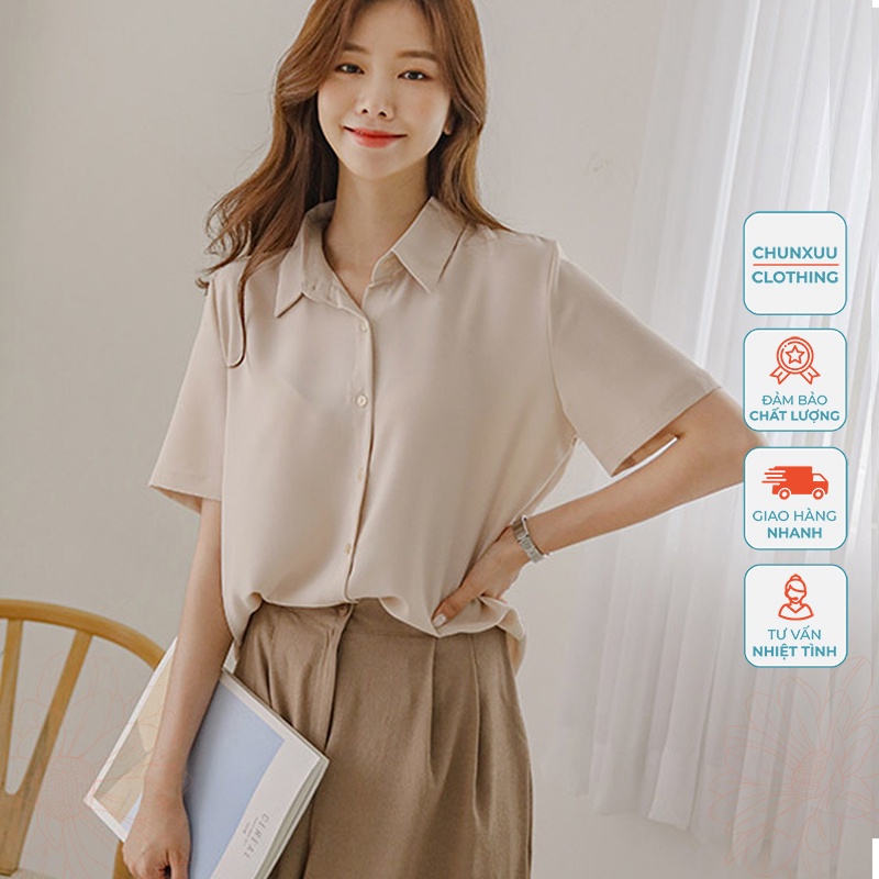 [Mã LT50 giảm 50k đơn 250k] Áo sơ mi nữ công sở ngắn tay kiểu dáng basic - CHUNXUU CLOTHING SM19