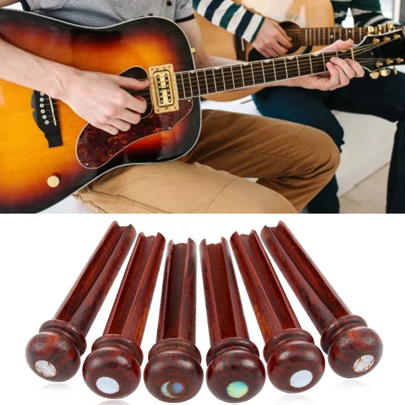 love* Pure Cocobolo Wood Acoustic Guitar Bridge Pins Abalone Pearl Dot Inlay( Nut+ Bridge Pins+Saddle+Pins Puller)